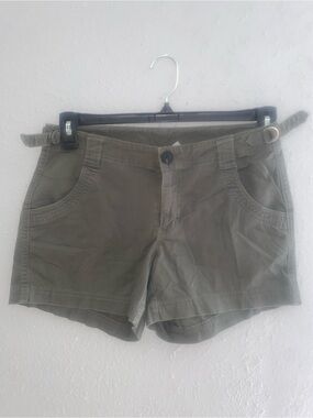 Athleta Women's Size 4 Green Organic Cotton 4" Shorts Pockets & Waist Adjuster